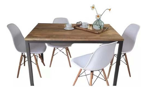 Mesa Industrial De Madera Y Hierro 120x70 Metal Envio Gratis