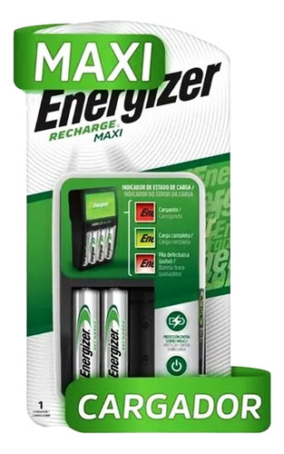 Cargador De Pilas Energizer Maxi + 2 Pilas Aa Recargables