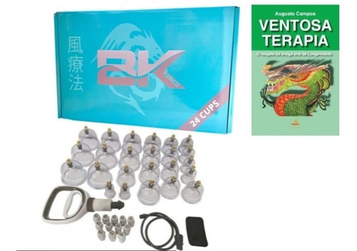 Kit Ventosa Bk Com 24 Copos New + Livro Ventosaterapia