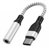 Adaptador Usb Tipo C A Jack 3.5 Hi Fi Con Chip Dac Blanco