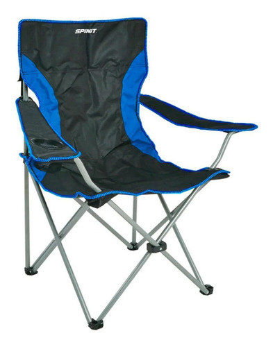 Silla Plegable Camping Spinit Acero C/ Portavaso Color Azul