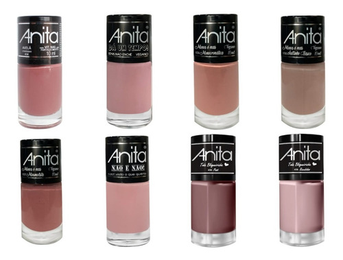 Kit 8 Esmaltes Tons De Nude  Anita