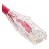 Bota Patch Cord Cat6, Transparente, 14 Pies, Rojo