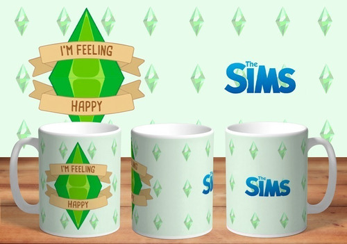 Taza - Tazón De Cerámica Sublimada Los Sims: Me Siento Feliz