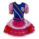 Vestido Festa Junina Caipira Com Bermuda Infantil Menina