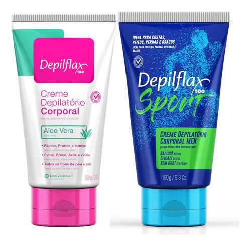 Kit Creme Depilatório Corporal Feminino/ Masculino Depilflax