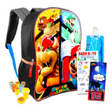 Mochila Super Mario Para Niños - Paquete De 16 Mario Y Mochi