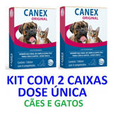 2 Remedio Verme Pet Canex Original Vermifugo De Caes E Gatos