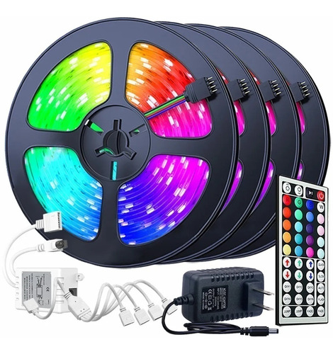 Tira Led Rgb 5050 20mts Control 44 Teclas Kit Completo Gamer