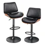 Set X2 Sillas Banqueta Taburete Para Desayunador\u002Fbarra Acabado De La Estructura Cromado Color Negro | Envío gratis