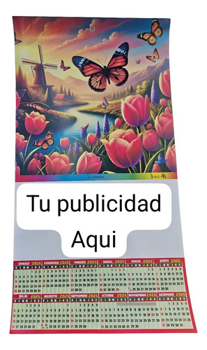 Calendario Cartulina 9.5 X 20.5 Cm