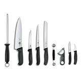 Set 10 Pza Cuchillos Y Accesorios Chef Con Funda Victorinox