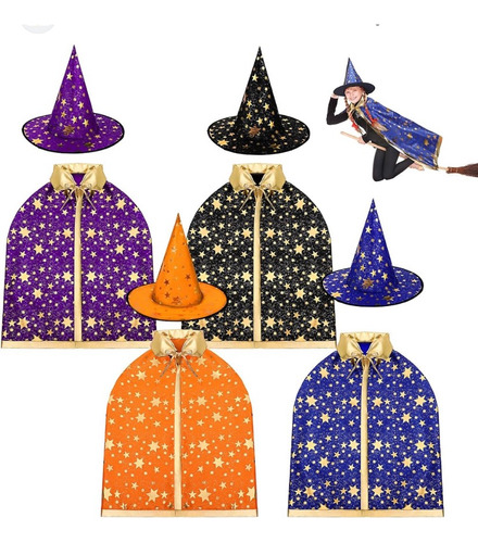 Disfraz De Niños Para Hallowen Capa+ Sombrero