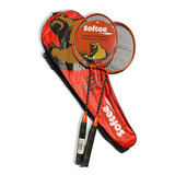 Kit Badminton Softee Adulto 2 Raquetas + Funda 