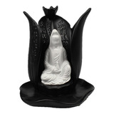 Porta Incenso Cascata De Fumaça Deusa Kuan Yin Flor De Lotus