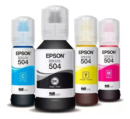 Kit 4 Tintas 504 Originales Para Epson L6171 L6191 L4150