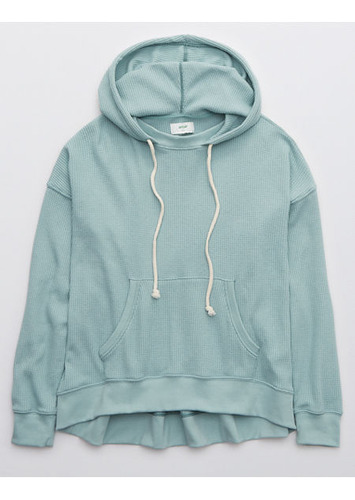 Sudadera Hoodie Con Textura Tipo Waffle Aerie Mujer