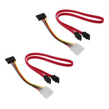 2 Cables Adaptadores De Corriente Sata Y 2 Cables De Datos S