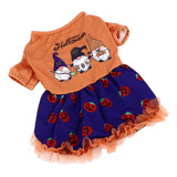 Vestido De Halloween Para Mascotas Con Estampado De Calabaza