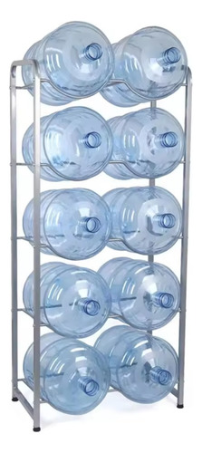 Rack Estante Organizador De 10 Botellones Bidones Agua 20 L Color Plata