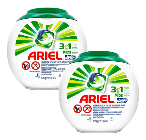 Detergente En Capsulas Ariel 2 X 57 Un