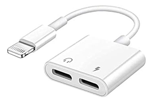 Adaptador Dual Lightning Audífonos Carga Compatible iPhone 