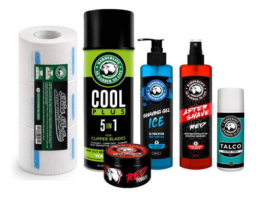 Kit Barber 6 Pz Shaving+after+cool+talco+pomade+papel | Meses sin interés