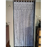 Cortina Macrame 75x200 Cordón Algodón Crudo + Sujeta Cortina