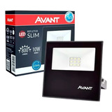 Refletor Led Avant Refletor Led 10w Com Luz Branco-frio E Carcaça Preto 110v/220v