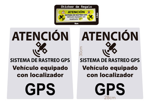 Stickers Para Auto Reflejantes Localización Gps 28x30 2p