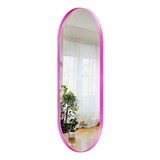 Espelho Oval Inteiro Com Moldura Laca Metal 1,70x0,50 Luxo Cor Da Moldura Rosa