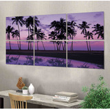 Cuadro Playa Violeta 55cm X 120cm Paisaje Deco Cod:1068