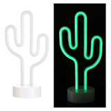 Luz Nocturna De Neon De Cactus Creativa Para Decoración [u]