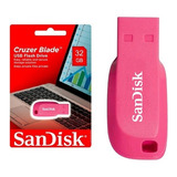 Pendrive Sandisk Cruzer Blade 32gb Usb 2.0 Rosa Pink Pc Ntb