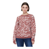 Sweater Mujer Print Cebra Beige Corona