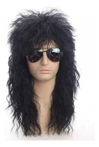 Long Curly Wig For Blonde Men From The 70s And 8s 1