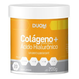 Colágeno Hidrolisado Com Ácido Hialurônico 200g Duom Sabor Laranja