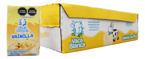 Leche Sabor Vainilla Vaca Blanca  250 Ml, Caja Con 27 Pzas