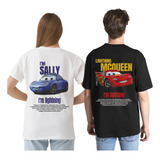 Kit 2 Camisas Carros Mcqueen Masculina + Feminina Casal