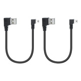 Cable Corto De Carga Usb De 9 Pulgadas, Ángulo Recto Mini Us