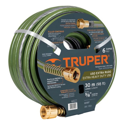 Manguera Para Jardín 5\u002F8 6 Capas 30mts Truper 19744 Color Verde | Envío gratis