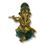 Ganesha Tocando Flauta Figura Decorativa - S4360
