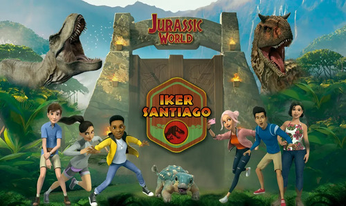 Jurassic Blue Velociraptor Lona Decoración Fiesta 120x160
