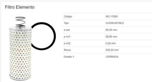 Filtro De Combustible Web Wc-11950 Camion Fiat *17200 Foto 3