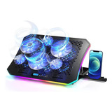 Suporte Notebook Gamer Rgb Ergonomico 6 Fans Coller Celular