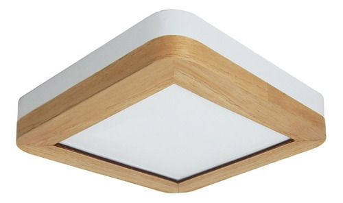 Plafones Techo Led 24w Madera 30x30x6cm Vivo Color Moderna