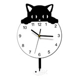 Reloj De Pared Con Forma De Gato, Reloj De Pared Moderno