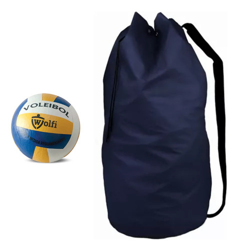 Bolso Pelotero Reforzado Bolson Material + 10 Pelotas Voley