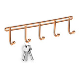 Suporte Porta Chaves 5 Ganchos Aramado Rose Gold Cobre 