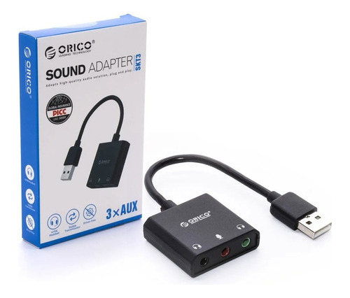 Usb Audio Orico | Adaptador De Audio Externo Para Pc Skt3
